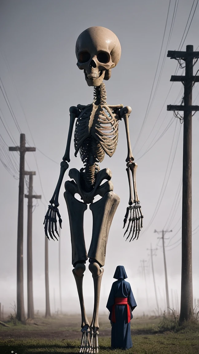 A menacing black skeleton shrouded in shadows.