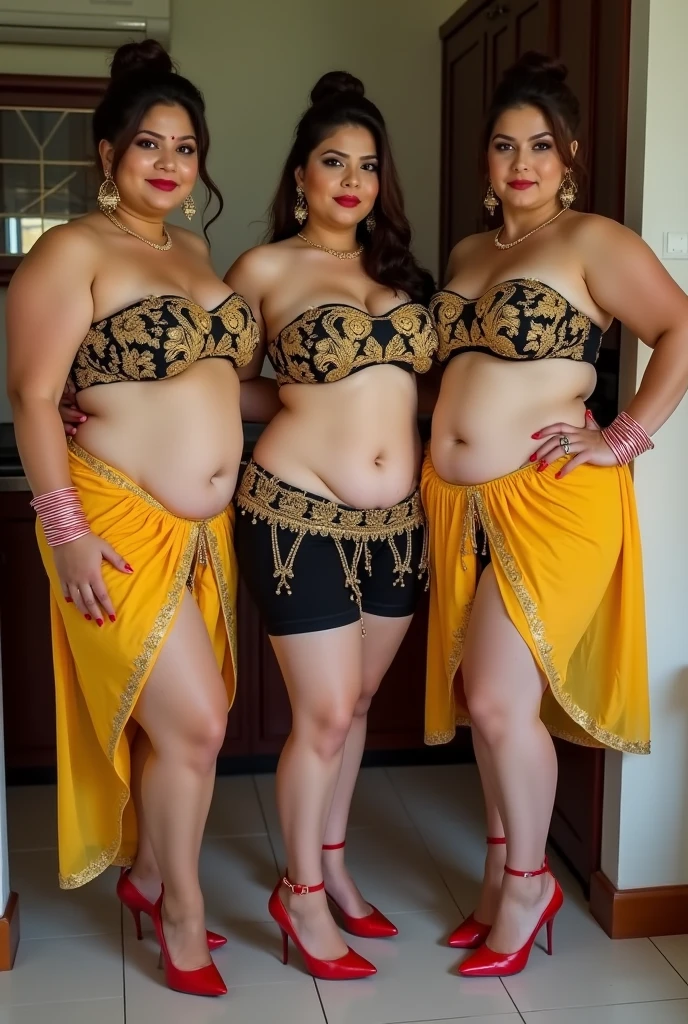 (((Ultra High quality))), (((masterpiece))), (((front lighting:1.2))), potrait of Indian goddess, ((((group of many woman:1.5)))), ((a group of woman:1.5)), ((hugging each other:1.2)), beautiful asian face, detailed face features, attractive eyes, seductive smile, long braided hair, gold chain headpiece, tikka, matha patti, (((tanned color skin tone;1.5))), big necklace jewelry, big diamond earring, diamond bracelet, Tighten the body, clothes details, ((wear one long sutra dress:1.2)), ((carving floral ornament gown)), ((ancient greek dress:1.2)), (( looking at viewer,curvy body, big breast, huge booty, thin waist, ((natural abs)), ((wide hips)), (thick thigh), (thick legs), morning atmosphere, ((india building tample landscape)), standing pose, waterfall landscape