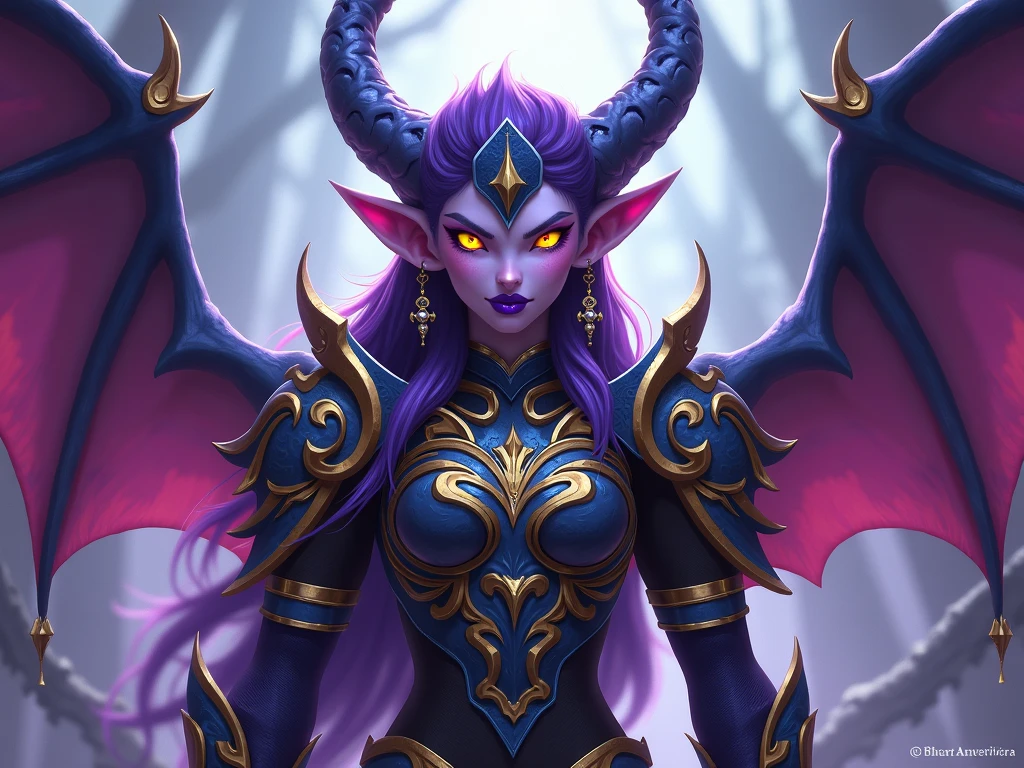 (1girl) (digital) (in detailed restaurant, (horns, armor, colored skin, monster girl, demon girl, tentacles, claws, forced smile glowing eyes eyetype)) , best quality, <lora:boldline:0.2> <lora:hairdetailer:0.2> slaanesh <lora:slaanesh:1>