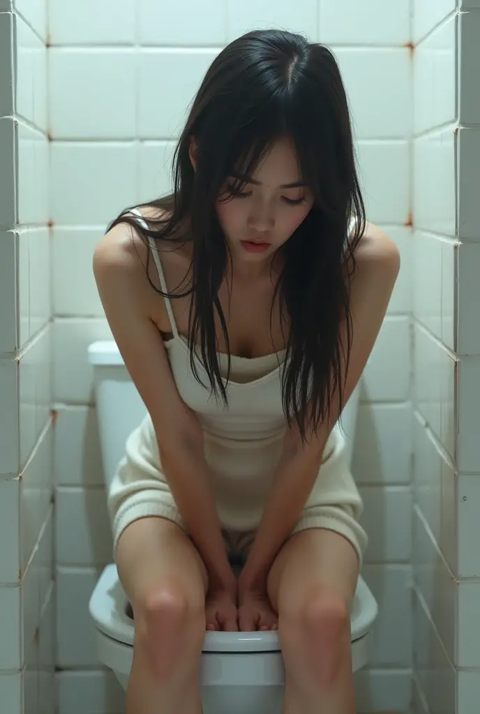 top-quality、8K、32K、masterpiece、nffsw:1.2)、Sexy Woman、beautiful hairl、beautiful countenance、Nasty look、(((Dark)))、Toilet room、crouching down、Hot Dresses、a miniskirt、Ask for a hug、Obscene、Open mouth、dripping saliva