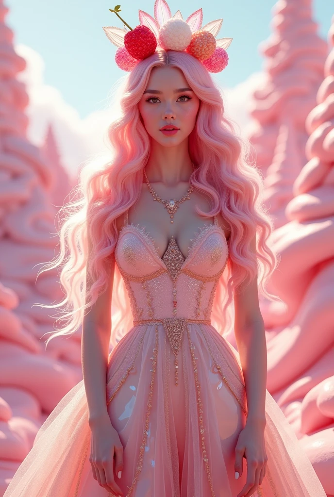 (masterpiece,Distinguished Quality,Mirror-like,Cinematic Experience,insanely detailed,absurdres),8k,wallpaper,(Ray Tracing),1 female,,Beautiful Shii Women,(God the Lady of Light is floating in the air:2.0),(front:2.0),(A body with a light pink dress:2.0),BREAK(pink Hair,a gold crown:2.0),(White skin,pink lips:2.0),Portrait of a goddess,(god々Shii:2.0),(fantasy digital art:2.0),(Upper body close-up:2.0),(super sexy:2.0),(Diffuse reflection of light:2.0),BREAK(The background is the beautiful blue Aurora:2.0),(Beautiful face,Detailed face,Beautiful skin texture:1.3,Beautiful Hair),(Detailed hands:2.0),(Beautiful hands:2.0)
