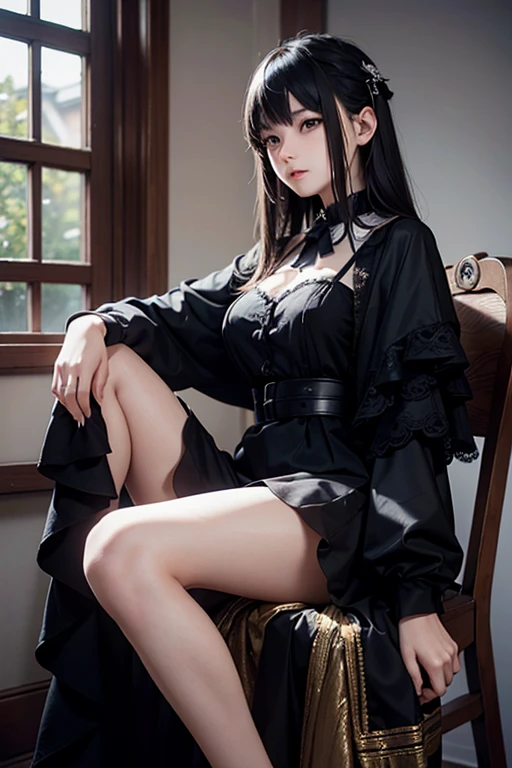 The Spy Family,Road Paver,(8ก, raw photos, Highest quality, Masterpiece:1.2),word, 1 woman, cute, Fine and beautiful skin, big breasts, black choker, black hair, gray eyes, black stockings, Radio City, daytime, shrine,Japanese style,kimono,