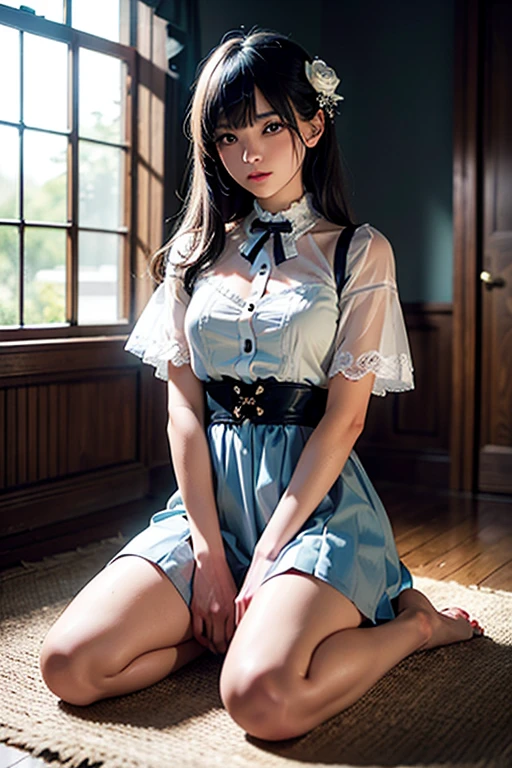 NSFW,,(highest quality:1.2), ,In 8K, RAW photo, (blue eyes, lolita fashion, :1.2), Full body Esbian, {{amazing beautiful girl,(,(Female genitalia 1.1),{camel toe), }},{stretch your legs}
Transparent air,face light, professional lighting, cinematic lighting, detailed face, background bokeh