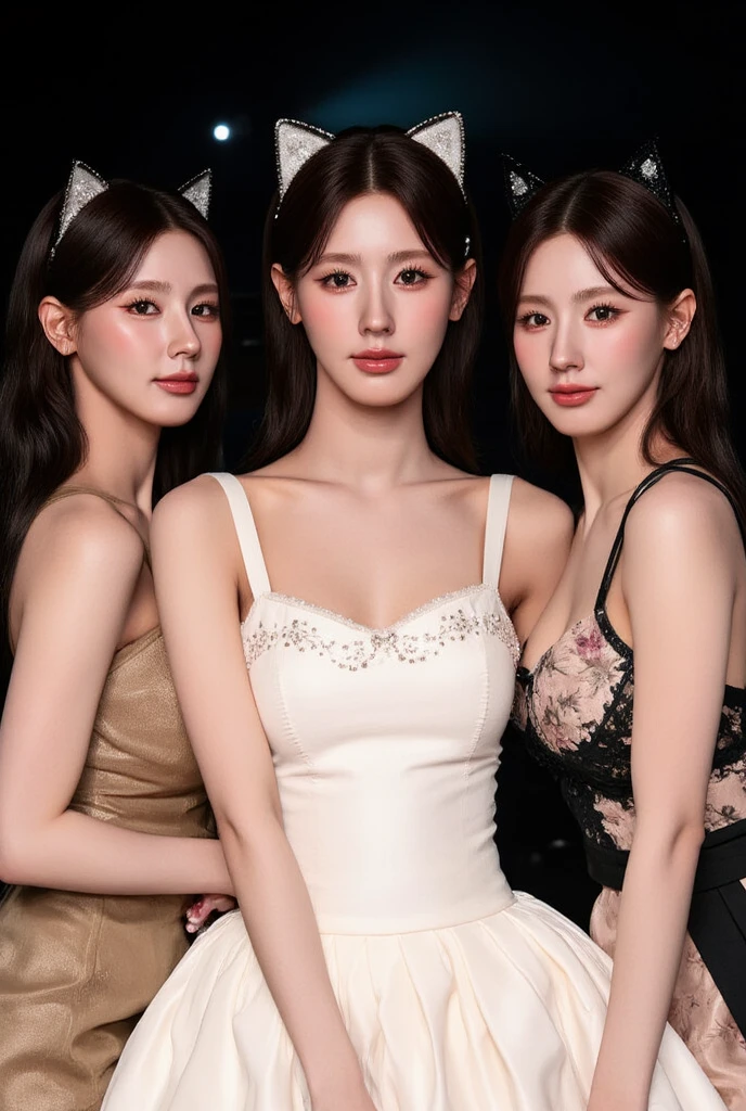 ((((top-quality))))、(((Ultra Precision CG16K Wallpapers)))、(((masterpiece)))、(((ultra-detailliert)))、(((Ultra-extreme details)))、One Woman、a matural female、a 25yo woman、((Korean Face))、((Extremely beautiful face))、((Korean Idols:1.8))、((Semi-long cut、Curly hair:1.2))、(shinny hair)、Beautiful brown hair with bangs raised to eyebrows、Delicate and beautiful eyes、lofty nose、small nostrils、seductive lips、Slightly open mouth、Beautiful breasts、C-cup size breasts、cleavage of the breast、Plump body、perfectly proportions、perfect anatomia、Beautiful and detailed shading、Beautiful natural light、Beautiful detail glow、depth of fields、(((a high chroma)))、((realisitic:1.9))、((Vivid:1.4))、((Beautiful skin))、((Skin Texture))、((realisiticな皮膚感))、perfect-composition、((cowboy shot))、((Angle of view from the front))、((A smile:1.2))、(Eyes looking at me)、Bright sunshine、((a park:1.2))、(Blur the background)、((brown collar slip dress:1.5))、(a necklace)、