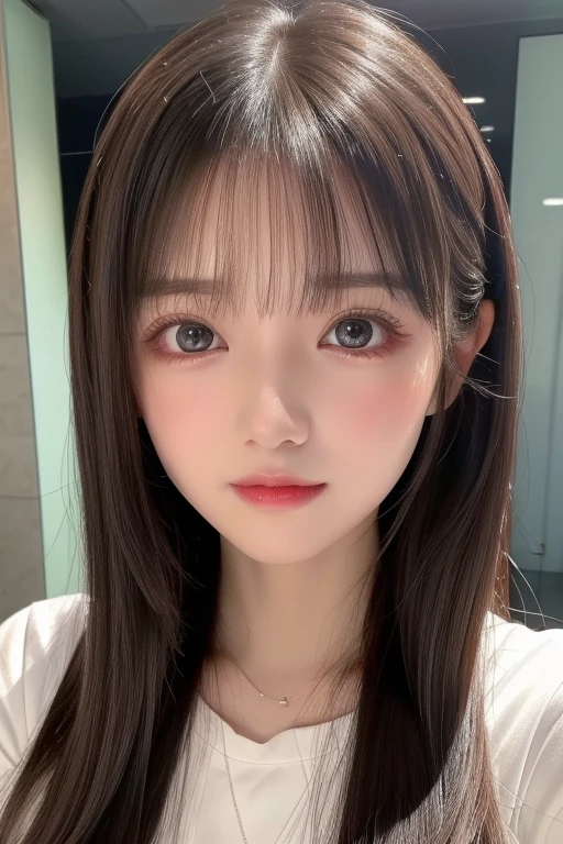 small details, High resolution, high quality、完璧なダイナミックな構shape, beautiful and delicate eyes, medium hair, 、natural color lips,to work rick cuckoo、20 year old girl、1 person、transparent skin、shining hair、on the table, 最high quality, shape, Super detailed, small details, High resolution, 8k、correct state of the human body、please strike a cute pose,ponytail,,perfect beautiful face,KPOP idol face,There is a feeling of ecstasy on the face,light gray knit dress,background blur,Randomly dressed as a female model'fashion magazine