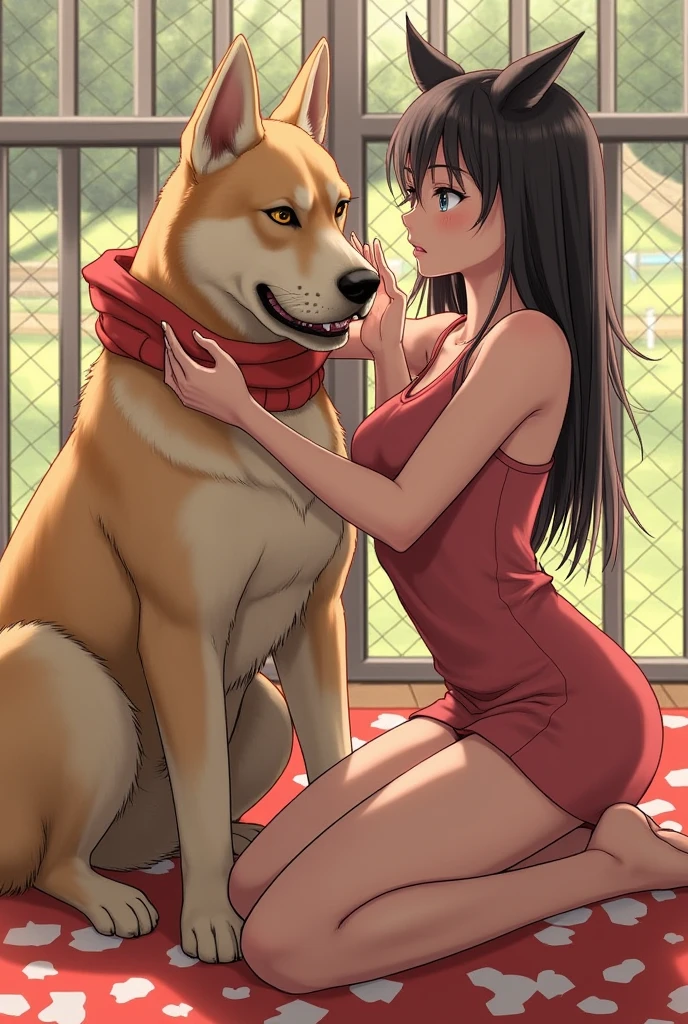 sex、{{{{dog and sex}}}}、best quality, bestiality, dog mating with girl, sex, 1 dog and 1 girl, dog standing behind girl, 1 dog, clear face, nsfw, 1 girl, spread, medium breasts, bestiality, dog mating with girl, doggystyle sex,