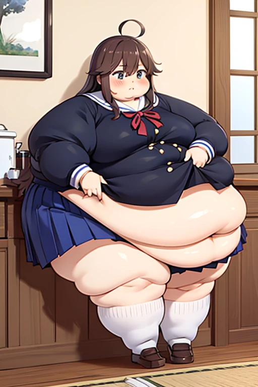 A girl wearing a white diaper, Big booty, Curvaceous loot, Brown Hair,Light brown eyes,Muscular!!,Blushed,Troubled expression,steam,Sweat,Steam coming from the body,She wears a white plastic diaper!!,Big Ass!!,pigtails,BIG Boned,Bend your body,Puffy nipples,Turn your back,Excited,Top view
