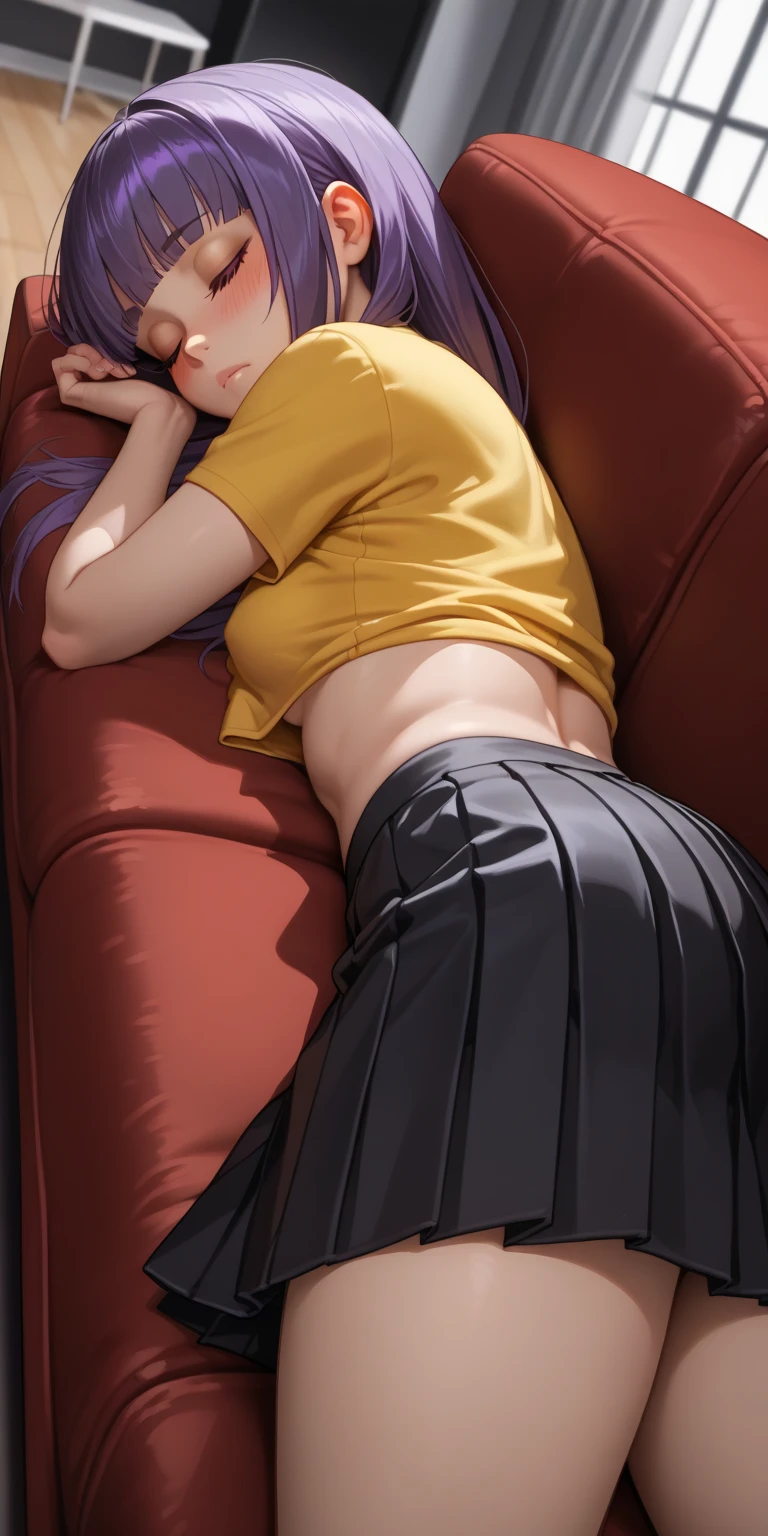 The girl lay on her back and took off her coat