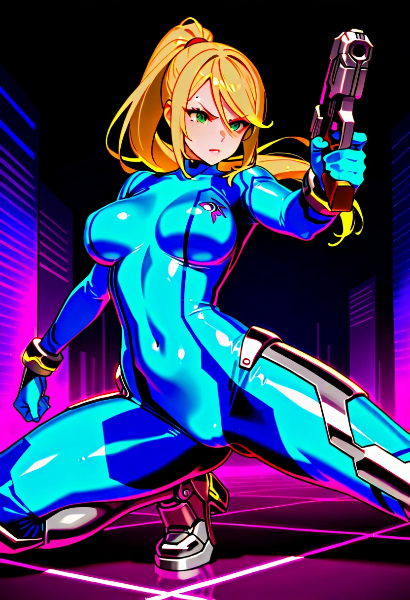ultra-detailed, Explicit, Beautiful body, Beautiful Nose, Beautiful character design, perfect eyes, perfect face, ultra highres, 4K, beautiful legs, perfect legs, Nice hands, Perfect hand, Masterpiece, Best Quality, Highly detailed, illustration, absurdres, street fighter, doll suit, shadaloo doll, dollsuit, expressionless, blank eyes, looking at viewer, red gloves, emotionless, black latex, corrution, mind control, female combatant, full body, hypnotized, unhappy trance, full body suit, ribbed bodysuit, both arms at side, obey, perfect female body, extremely glossy latex, hypnosis, hypnoLora, empty eyes, Mind control device, poses, submissive_pose, Slave, hat, necktie, kneeling straight, kneeling, kneeling at attention, hat, necktie, belt, latex, ribbed bodysuit, thighhighs, garter belt, Fighting Stance, extending the right arm from the shoulder into the air with a straightened hand, nazi saluting, military, military saluting, salute, thigh boots, solo, 1girl, Ootomo Sourin, Blue eyes, blonde hair, medium hair, Sengoku Otome