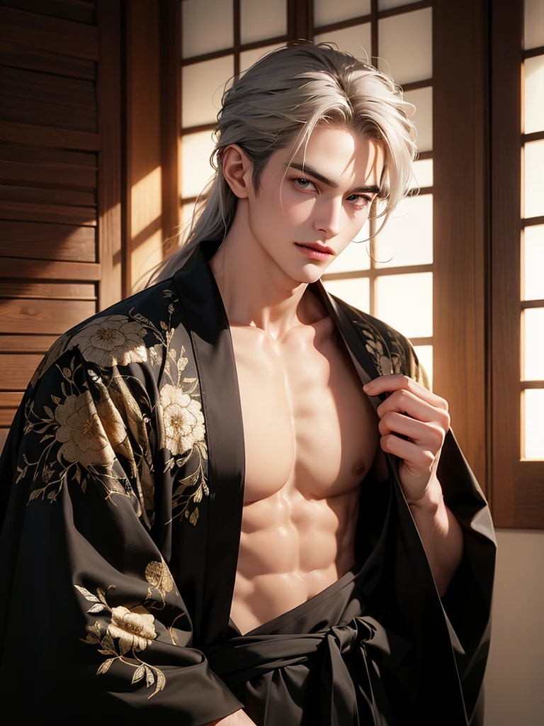 Best quality, ultra high resolution, ultra-detailed,realistic,18 years old,boy,8k,Luffy,one piece,White flame hair,Luffy gear 5, Korean boy face,Naruto hair,white hair,hair up,