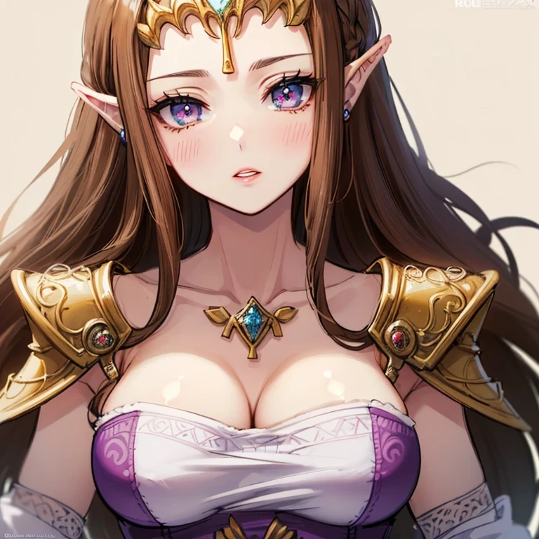 8K High Quality, High accuracy, princess zelda, Beautiful woman, Beautiful face, a small face, , Twilight Princess, Beautiful woman, Bright, highlight in eyes, small ears, Brown hair, Sexy, ultra gigantic tits, Oversized breasts, , Erotic, beautiful line art. breasts large enough to cover the body,,