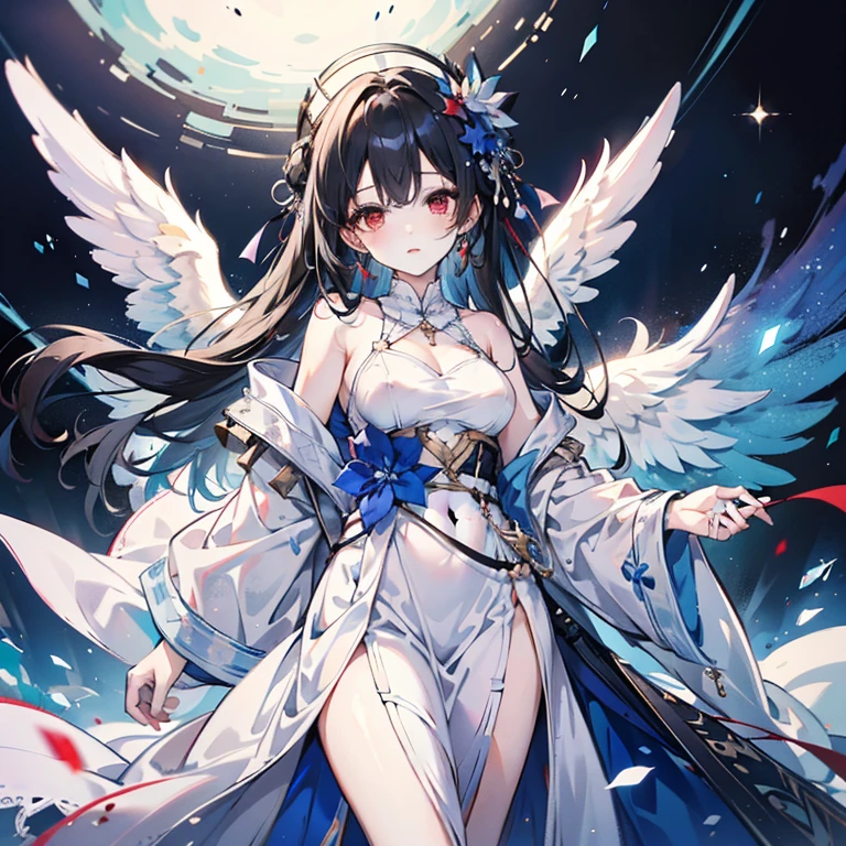 1girl,(((Highest quality、Masterpiece、Official Art、Award-winning works、Perfect Anatomy、Perfect human body、Super detailed、Fine lines of hair、The best dynamic composition)))、Anime Style、Star Fairy、It has transparent rainbow-colored wings growing on its back.、cute、White long boots、☆、Milky Way、universe、Meteors、Giant Star、Charm、Sparkling、Wake Up, Girls!,With feet firmly planted on the star-shaped earth、The stars shine beneath my feet、