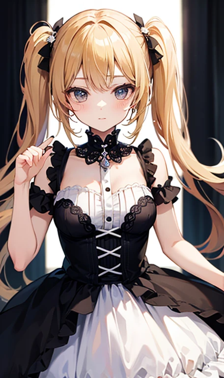 long gloves up to the elbow、dress、blonde lady、