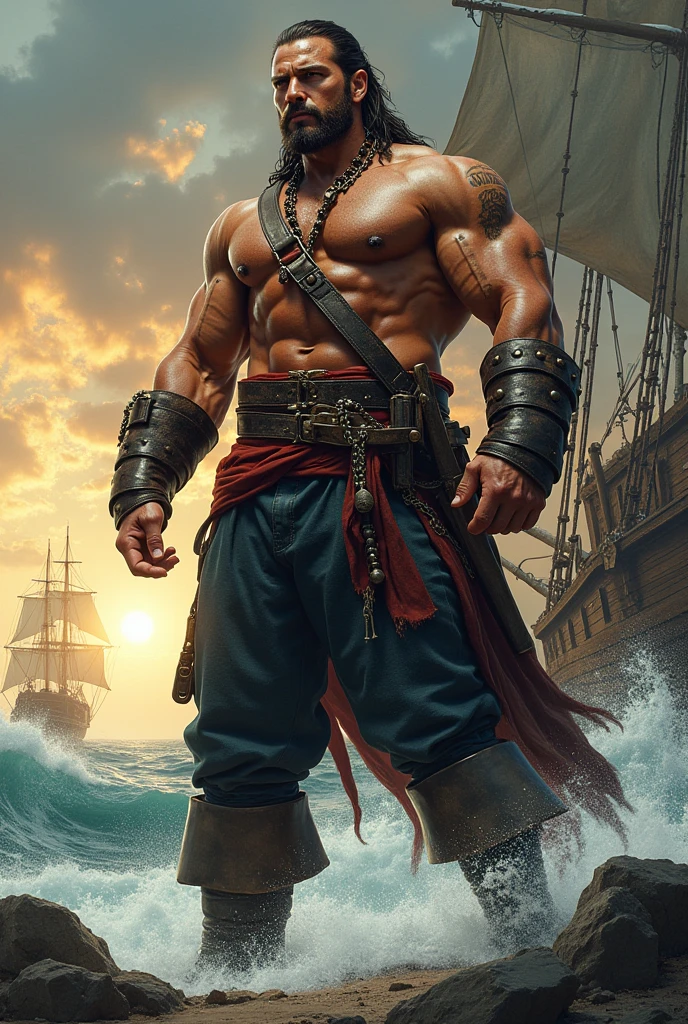 Make a character that is a mix between Zoro Sanji and Garp
