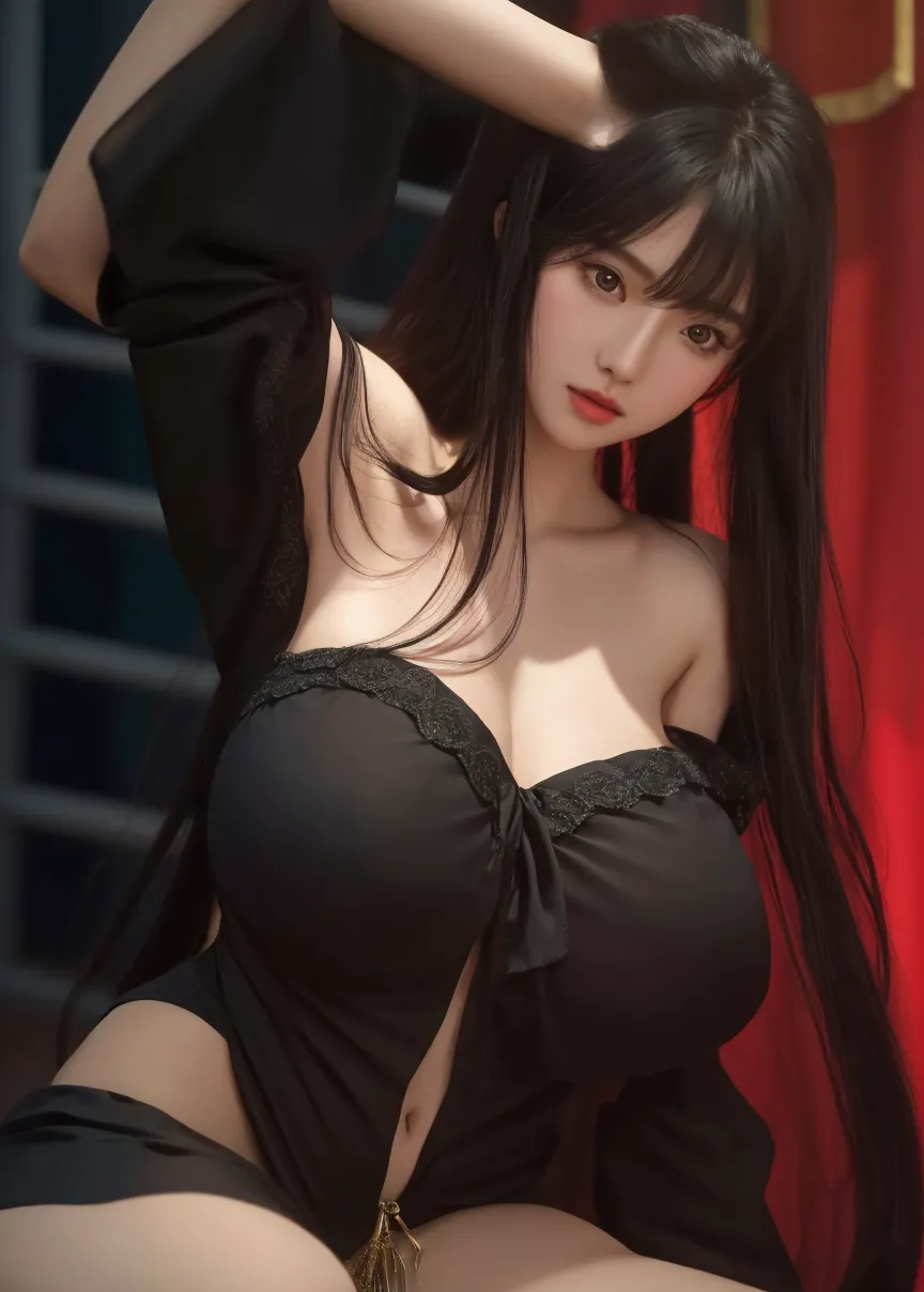 1girl,long sleeves, black dress, off shoulder, bare shoulders, long dress, see-through, tulle dress, , huge breasts, lactation, starry background, elegance, magical atmosphere, (soft lighting:1.5), serene, graceful, beautiful detailed eyes, beautiful detailed lips, extremely detailed face, long eyelashes, (best quality, 4k, 8k, highres, masterpiece:1.2), ultra-detailed, (realistic, photorealistic, photo-realistic:1.37), vibrant colors, focus on thighs and above,Nanami