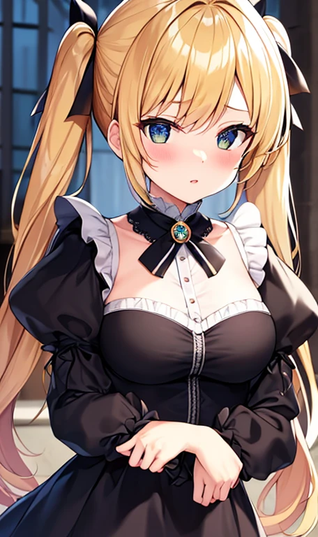 masterpiece, Highest quality, (anime screencap:1.3),(shape), cute,(Simple:1), (anime:1.2),Solo Sharp Focus, 1 Girl, Cleavage,Looking at the audience,night,mini cooper,(starlight,starry sky1.1),Blonde,((mini skirt)),Are standing, Twin tails,summer ,((Black Gothic Costume)),Red ribbon,Gothic,,Black Lolita Fashion,Gothic Bonnet,Hair Ribbon,Cowboy Shot,Daytime,,,Large Breasts,,(Absolute region 1.1),(Braided Boots 1.1),Browsing Caution,