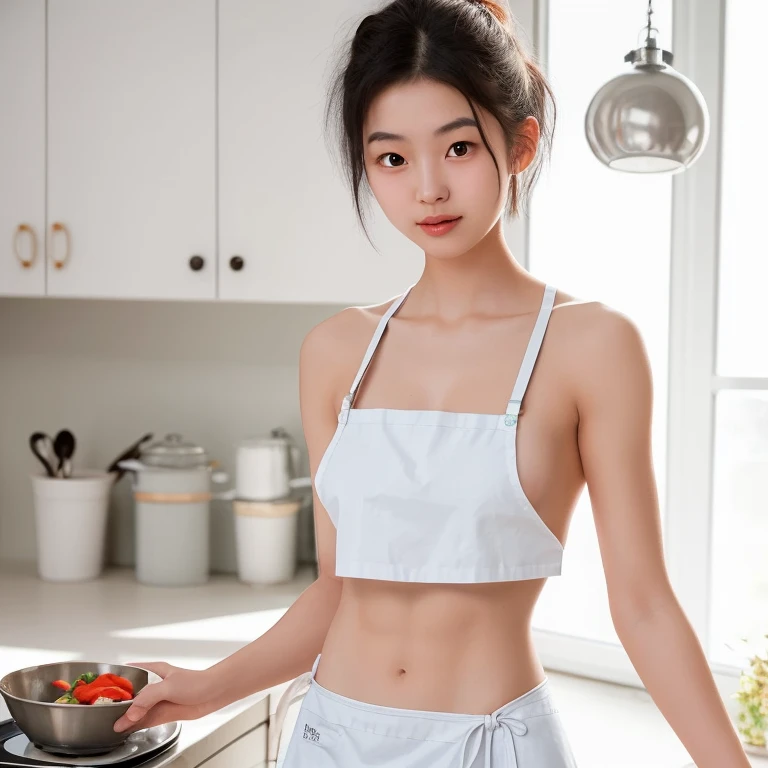 (((Shot from a low angle from below)))、(((White denim、White denim shorts、Pink silk cloth、牛仔布Wrinkle、Wrinkle、Display tray is lifted.、Lift up your shorts yourself、white sports shorts)))、(((Panties can be seen through the gaps in the shorts)))、(((long legs)))，white vest、Super detailed、masterpiece、top quality、ultra high resolution、8k、High level of image quality、Photogenic clarity、Live recording、delicate eyes、Gradient、Perfect anatomical body proportions ,harddisk、north african trade zone , Nikon Z9 80mm lens 、on the table、Detailed pattern、Delicate and clear patterns、bright sunlight and natural light、crowd in city、The beautiful bust seems to be overflowing、Beautiful pointed areola,,,,、her eyes sparkle.、Brunette Bob Hair、、Bright lips and lip gloss、