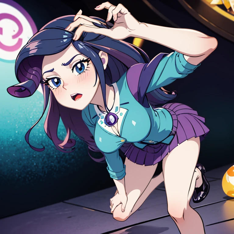 Rareza, Rareza, My little pony, pechos grandes, Pechos enormes, elastic breasts, Peinado lujoso, purple hair, Formas curvas, Largo de pelo,mini skirt Disfraz revelador, Disfraz de anime, Traje revelador, Calzado, Puedes ver el cofre, palacio, La mejor calidad, Caso muy dativo, 8k, rarity Equestria girls,sexy ,curvy,cute , blush, upskirt, rarity sexy dress, curvy rarity,rarity cute, Equestria girls rarity, Beauty, vestido entallado, cuerpo completo, cuerpo sexy 