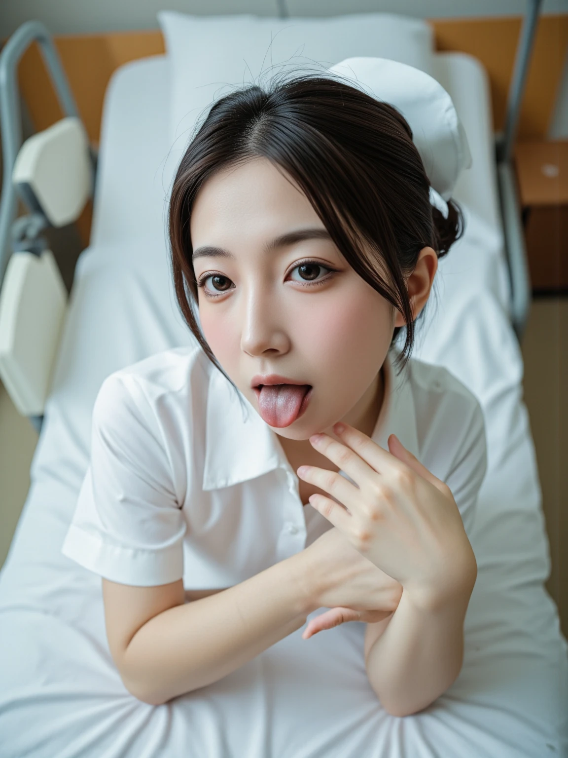 Nurses at work，White nurse's uniform，At work，huge tit，nose hook，weeping ，Extremely exciting，Suffocating，Can't breathe，climaxing，climaxing