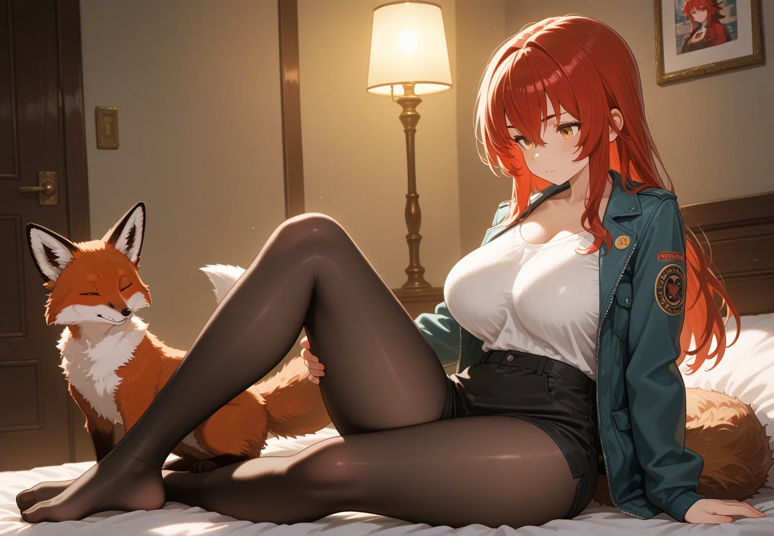 (obra maestra, mejor calidad: 1.2), solo, 1girl, baiken, serio, boca cerrada, mirando al espectador, cola de caballo, parche en el ojo, pechos grandes, muslos gruesos, desnuda, sentada, piernas abiertas, piernas desnudas