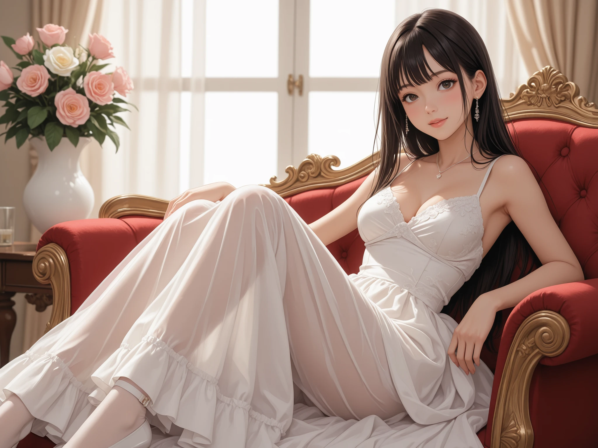 Long black hair