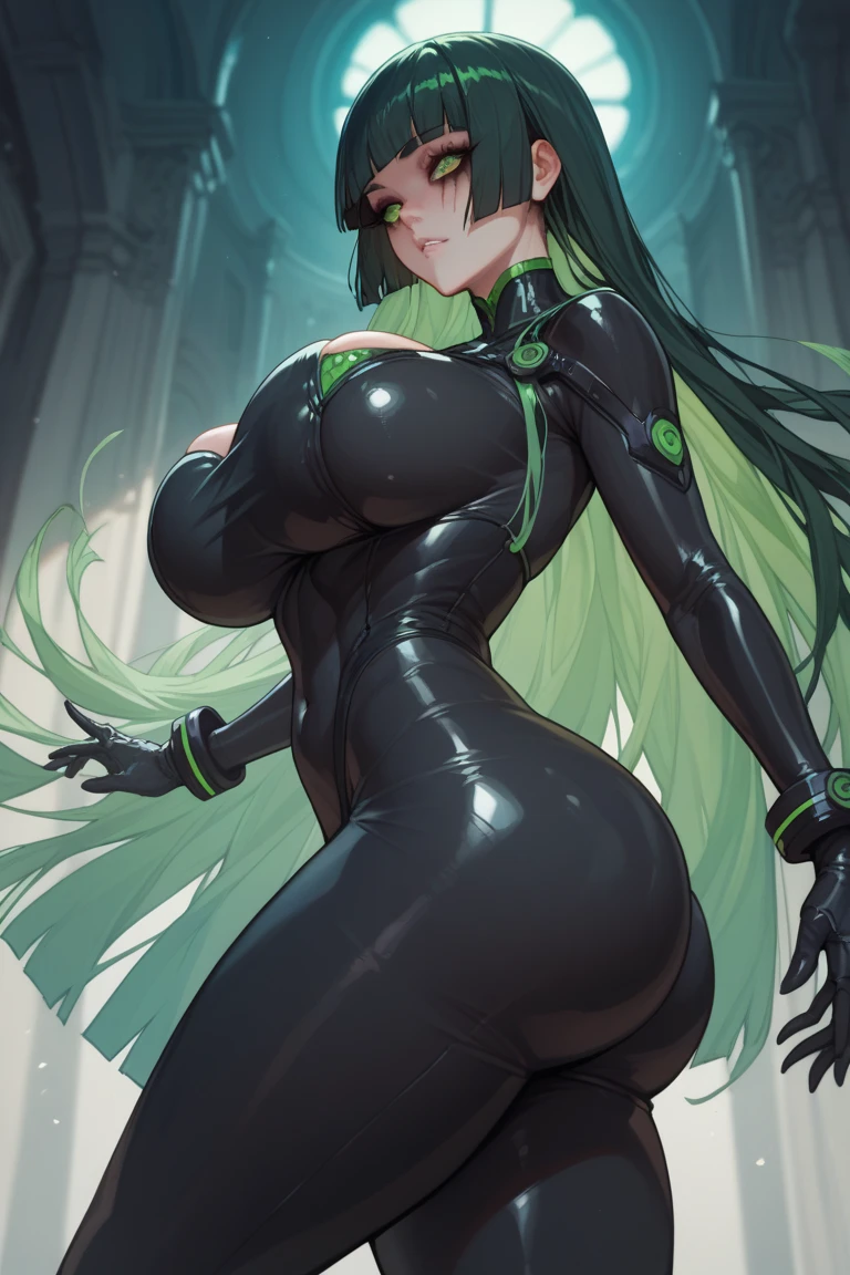 Shego , big breast , huge ass , tight body suit, cleavage, jack o pose