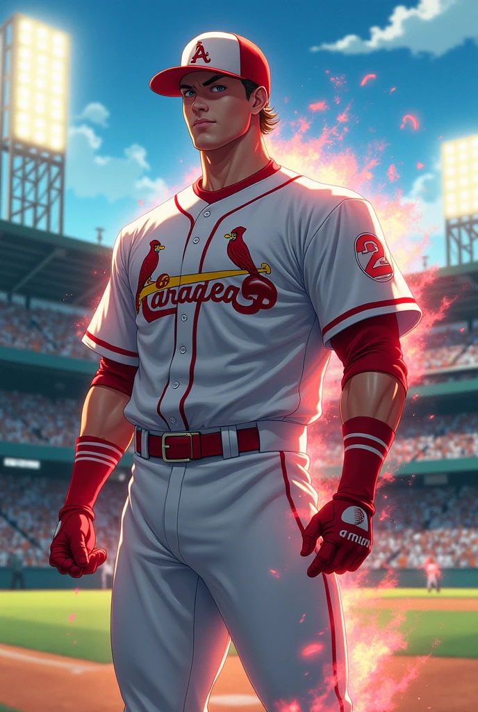 Handsome face,Large bulge at the crotch,Full of light,A resolute look
