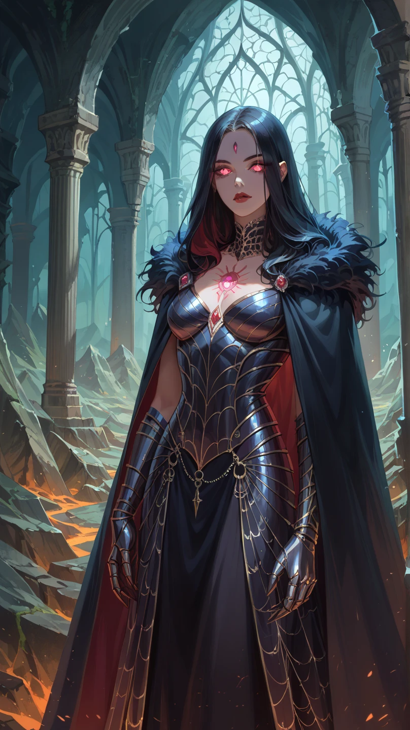A woman in a black dress holding a lantern in a forest (best quality, highres, 4k, realistic:1.37), dark and mysterious forest with a gloomy atmosphere, detailed trees and foliage, dimly lit by moonlight, eerie shadows, dense fog, ancient and twisted tree trunks, mystical figures lurking in the shadows, hauntingly beautiful moonlight filtering through the branches, ethereal glow, mystical creatures, otherworldly atmosphere