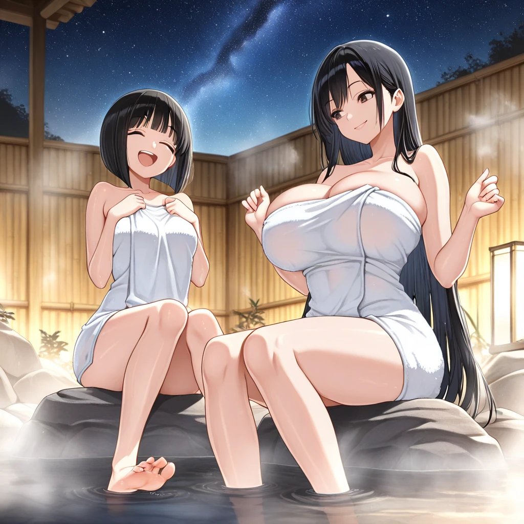 (masterpiece), best quality, (16k), expressive eyes, perfect face, BREAK, office lady, 2 girls, large breast, navel, BREAK, (((topless))), (((wet navy blue solid pencil mini skirt))), bare arms, bare legs, shiny skin, wet body, BREAK, black hair, wet hair, straight hair, BREAK, closed eyes, :O, (orgasm), standing, (pouring waterfall over head:1.3), (cowboy shot), BREAK, outdoors, under the waterfalls, wading,