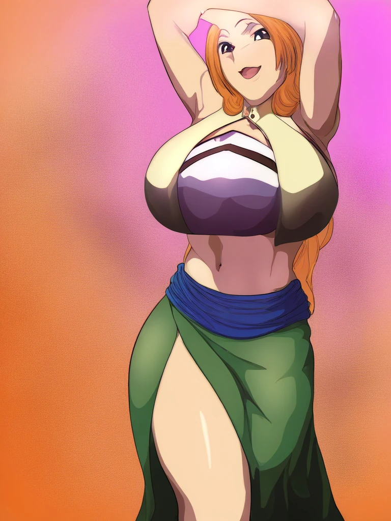1girl, nefertari vivi, one piece, covered gigantic breasts, oasis background, detailed beautiful dress 
