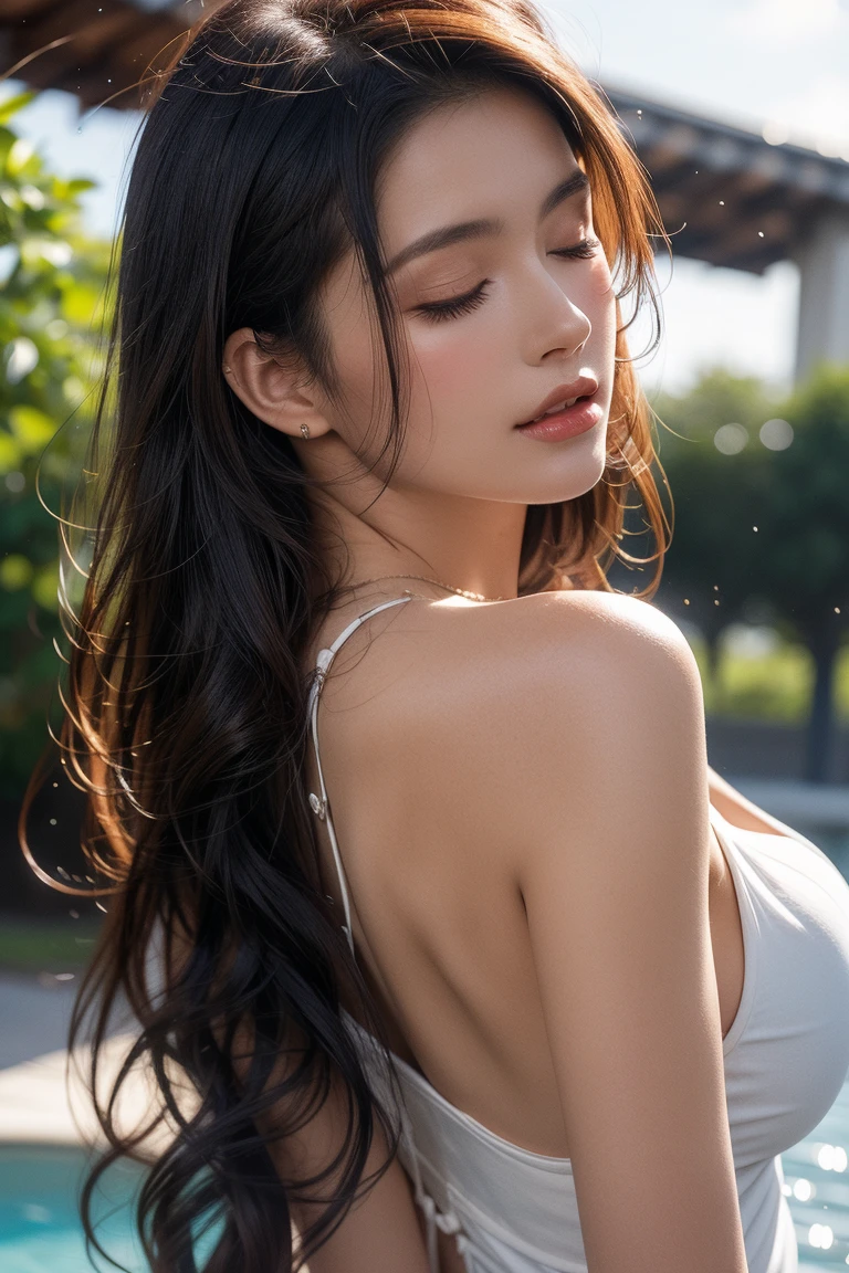 body shot,micro bikini,outdoor,beach,Body in front,masutepiece, The highest image quality, High quality, the background is clear,Beautiful woman, Japanese, Detailed, Ultra-detailed, finely detail, hight resolution, 8K Wallpaper, Perfect dynamic composition, Beautiful detailed eyes ,Detailed eyes, Detailed skin, Beautiful skin, 超hight resolution, (reality: 1.4),Very beautiful woman, Slightly younger face, Beautiful skin, slender, (Ultra photo realsisim), (hight resolution), (8K), (Very detailed) (beautifully detailed eyes), (super detailed), (Detailed face), view the viewer, Fine details, Detailed face, Staring straight ahead, Staring straight ahead, photos realistic, Bright lighting, Professional Lighting, Black hair,poneyTail,a baby face,sixteen years old,Hairstyle: ponytail,Long ponytail hairstyle,slight smile,