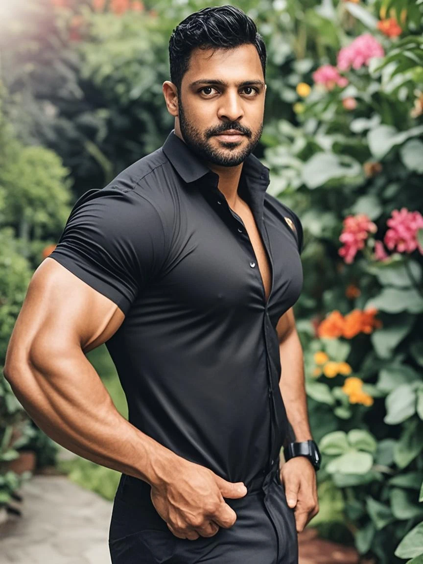 A sexy and handsome indian man,with gorgeous face and beautifull eyes, he has stylish black hair,  wearing a casual shirt,  and inner wear,  homoerotic, nsfw,masterpiece