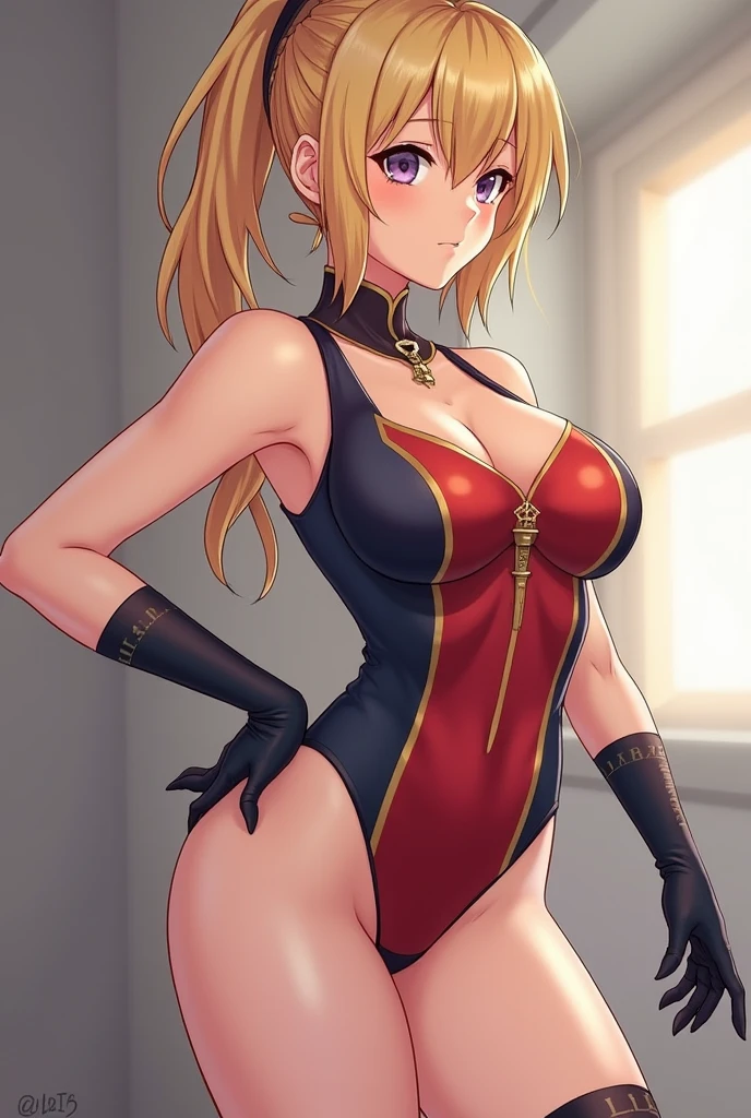 best quality, masterpiece, highres, solo, {z23_azurlane:1.15}, short_hair, blush, bangs, breasts, bow, blue_eyes, blonde_hair, hair_bow, cross, purple_eyes, iron_cross, open_mouth, medium_breasts, hair_between_eyes, 1girl, gloves, large_breasts, armor, bikini_armor, looking_at_viewer, navel, red_bikini, bare_shoulders, cleavage, red_armor, bikini, swimsuit, official_alternate_costume, standing, headgear, sidelocks, armlet, fingerless_gloves, groin, sweat,smug, small waist, slim waist, fit body, fit legs, toned legs, toned arms, fit arms, fit midriff, toned midriff, large breasts, huge breasts, giant breasts, muscular midrif, muscular arms, sixpack, very large breasts, very large chest, gigantic breasts, muscular arms, muscular, very muscular, very muscular arms, large muscles, super muscular, smirk, smug, evil grin, red bikini