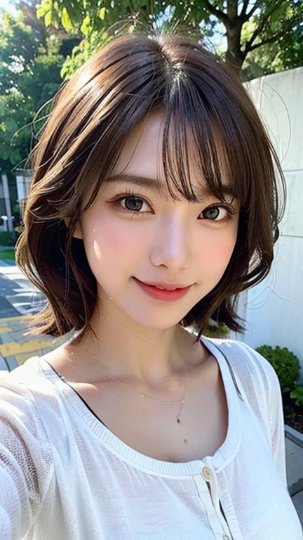 ((highest quality, 8k, masterpiece:1.3)), concentrated: 1.2, Perfect body beauty: 1.4, Hips: 1.2, ((Layered Haircut, chest: 1.2)), (Wet clothes: 1.1), (rain, street:1.3), Bandeau dress: 1.1, Highly detailed face and skin texture, Beautiful Eyes, double eyelid, Whitening skin, Long Hair, (shut up: 1.3), smile