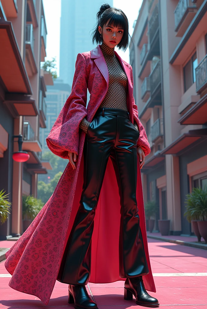 （（（1   fashion icon）））a raffe college student in Purple Pink, Linen coarse cloth, (freckles:0.8) Blush pants and a black jacket is walking across a bridge, wearing adidas clothing, athletic fashion photography, red jacket, wearing a track suit, college student in streetwear, inspired by Gina Pellón, wearing a red outfit, red sport clothing, by Gabriel Ba, wearing a tracksuit, a fashion icon wearing red high heels, promo shoot, cool red jacket, ((1 girl)) solo，a close up of a woman in a dress and a hat, flowing shimmering fabrics, vera   wang couture, broad shouldered, expensive voluminous dress, flowing gown, givenchy, rick owens, vi vie nne  westwood, vetements, 2 0 2 0 fashion, fully covered in drapes, flowing robes, draped in silky gold, junya fashion icon wata   nabe, sheer
