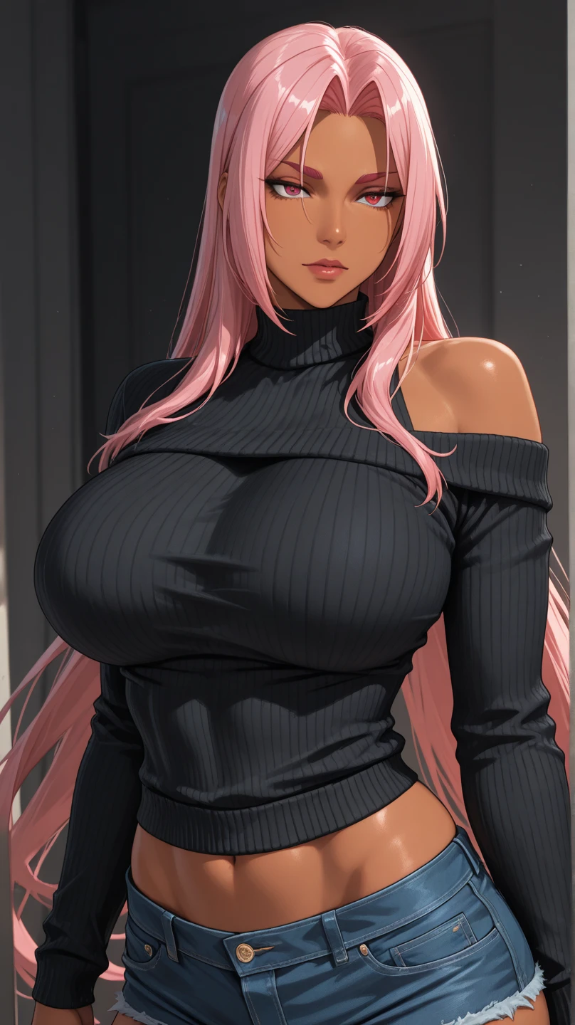 (best quality:1.5, highres, UHD, 4K, detailed lighting, shaders), gold curly haired, gradient hair, large breasts, suit, gray shirt, social shirt, short skirt, mature woman with glasses, perfect fingers, (pov), white background, colorful eyeshadow, dramatic lighting, sparkling eyes, sensual expression, golden earrings, flowing hair, delicate facial features, dark skin, high cheekbones, urban setting, white background, dont look for the camera, lean forward, ( pose : behind the camera)