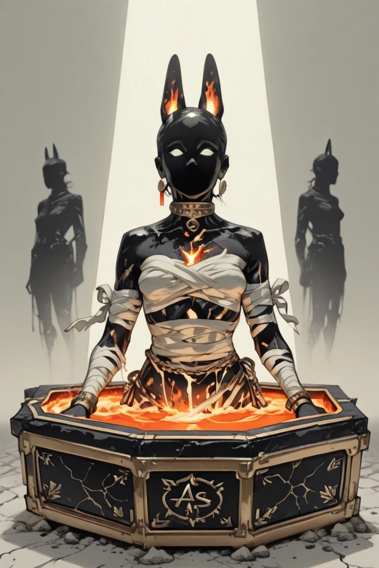 Nsfw,{{{gore}}}},{{{Burnt whole body}}}, Confinement Room ,Electric chair, sit, Electrocution, Electric shock , {{ancient egyptian clothing}},