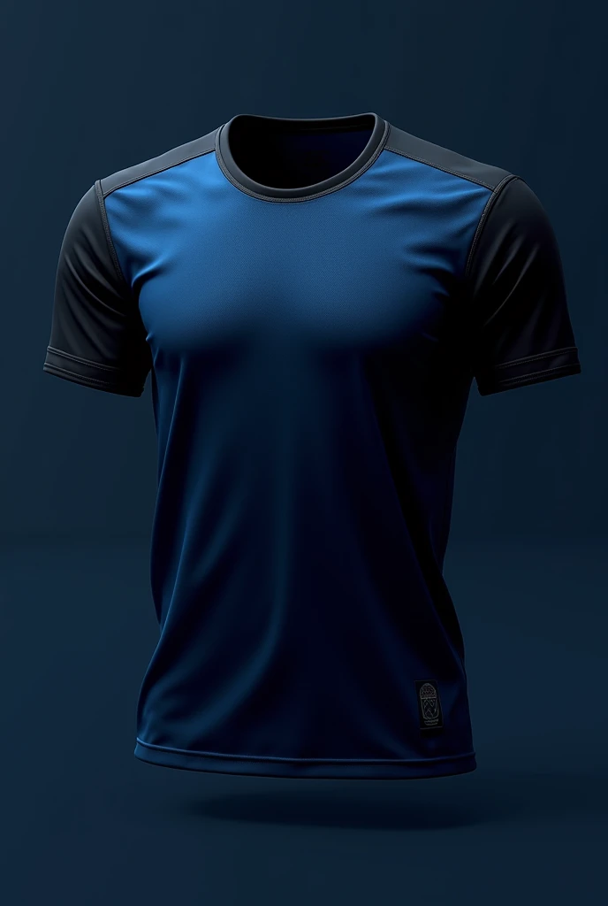 Make a vector of the verse (just the blouse) of a black men's team shirt with a blue gradient from the hem of the shirt to the middle. Use interclass blouses as inspiration.