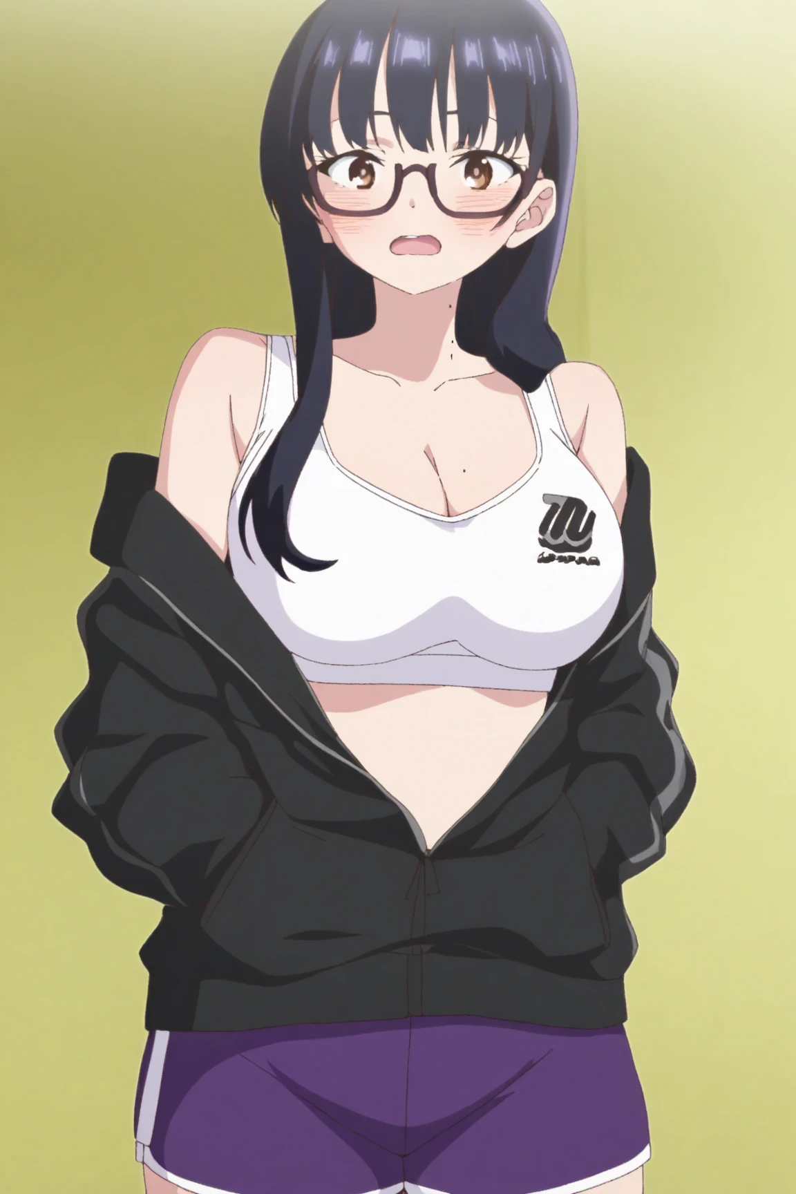 (komi shouko:1),<lora:komiShoukoLora_v1:1>,1girl,(((simple background))),colored background,(white skin:1),bikini,blue hair,blush,border,breasts,bursting breasts,collarbone,cowboy shot,eyewear on head,green bikini,heart,large breasts,long hair,looking at viewer,micro bikini,sfw,navel,black eyes,black hair,long hair,shiny skin,skindentation,smile,solo,standing,swimsuit,underboob,white border,  (SabuCartoon:1.5), (cartoon:1.5), (sketch:1.3), (lineart:1.3), (cellshading:1.1), (painterly:1.1),<lora:thesabuStyleLora_thesabuStylea1:1>