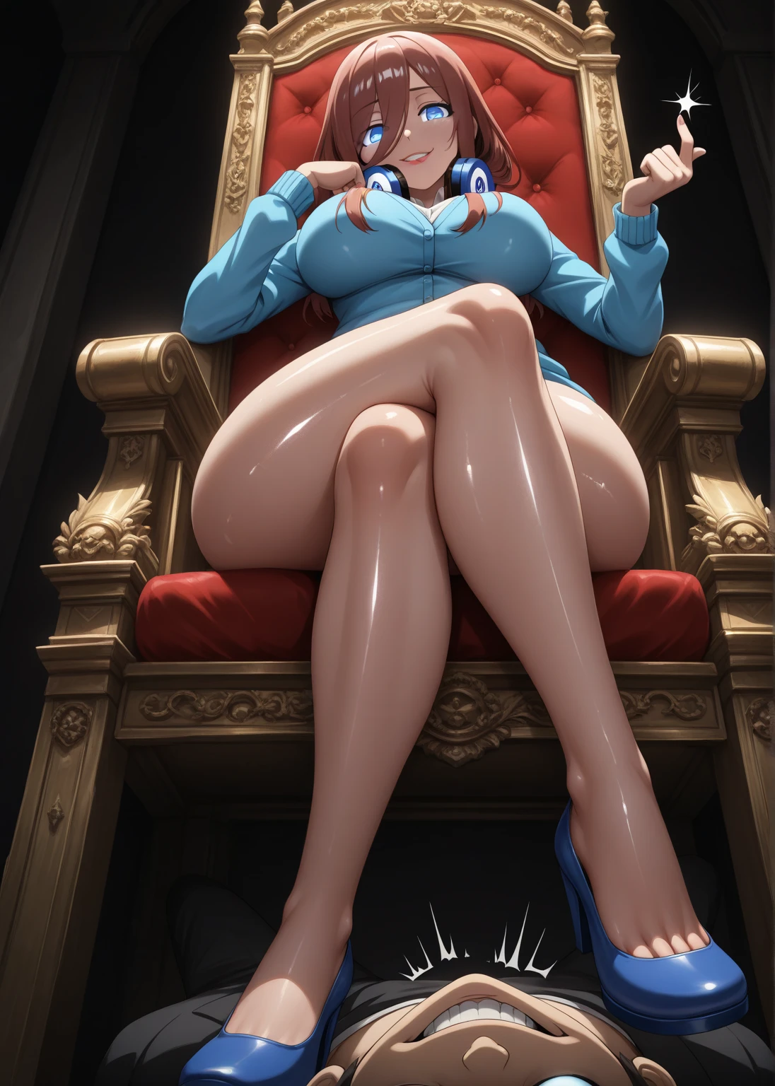 Garota, cabelos longos brancos, olhos azuis claros, Big, bunda grande, coxas grossas, quadris largos, cintura fina, naked with a penis penetrating her pussy