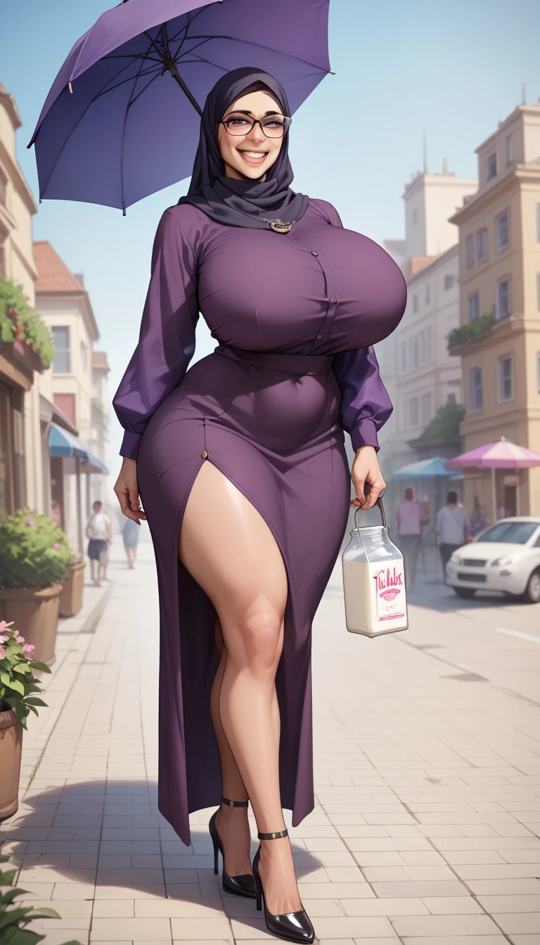 Ultra-realistic, 4k, 1woman, 50 year old, pretty face, cute eyes, chubby body, wearing white hijab, wearing long floral dress, wearing sandals, nervous facial expressions, very sweaty, both hands on ass, in narrow old street, crowded street, street is dirty with so much garbage, dirty scene, dirty dress, dirty clothes, sweaty clothes, (((make the whole image filthy and dirty))), (((mud overflowing from dress))), stinky atmosphere, filthy atmosphere, mud on dress, disgusting dress, too much mud on dress