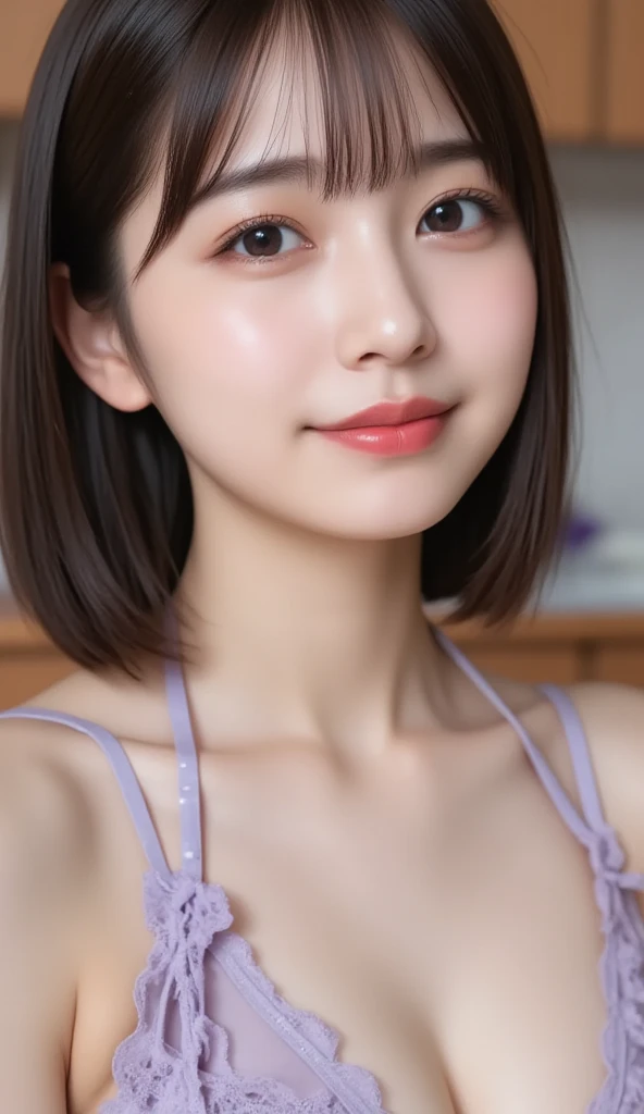 ((Best quality, 8k, Masterpiece :1.3)), 1girl, beautiful woman with emphasis on slim abs: 1.3, (casual hairstyle, small breasts: 1.2), casual wear: 1.2, ultra-detailed face, delicate eyes, double eyelids, soft breasts, smile, (nudity:1.3), (exposing hairy pussy), cowboy shot, in a ponytail,in supermarket