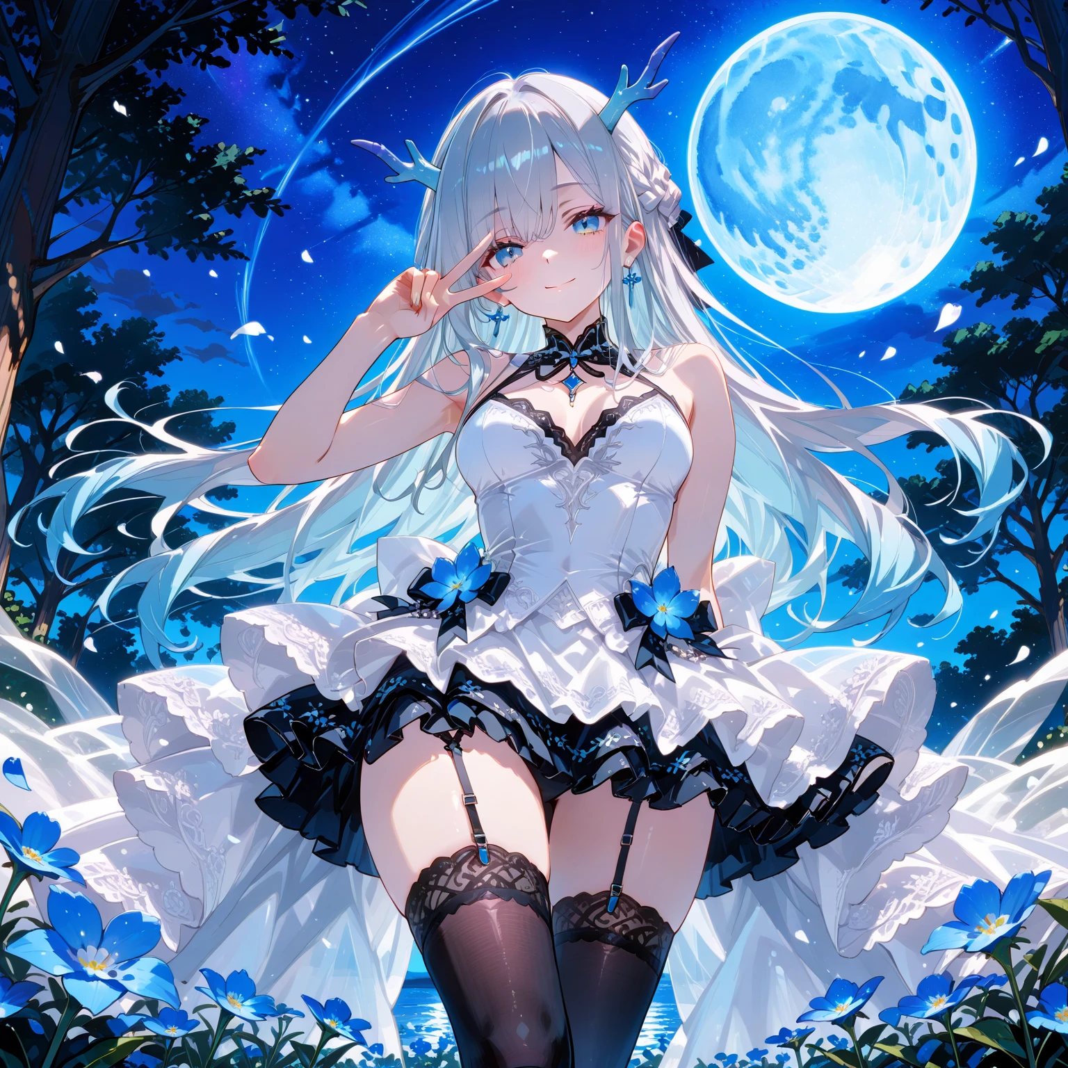 1girl, broken glass,(broken screen),atlantis,transparent glass, solo, long_hair, yellow eyes, yellow hair, sitting, elegant, very_long_hair, butterfly, looking_at_viewer, navel, lingerie, white lingerie, blue_butterfly, miniskirt, transparent skirt, garter belt, see-through skirt, white panties, strap slip, slipping bra strap from shoulders