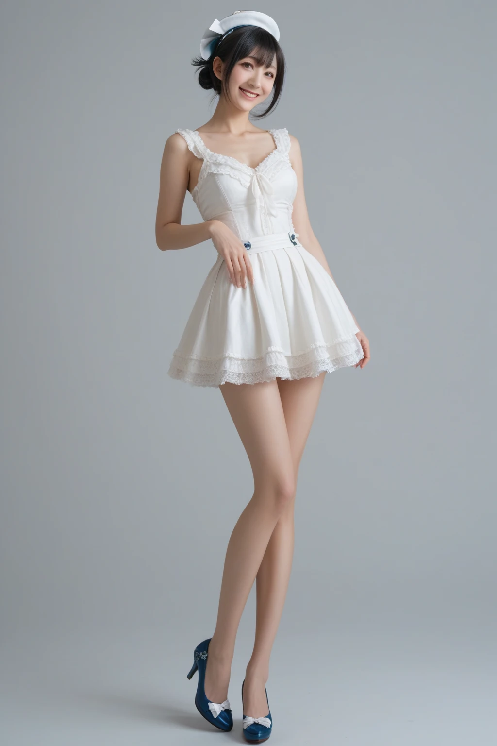 ((((masterpiece, Best Quality, Ultra-high resolution、Best illustrations))))、((Portrait half body of a person standing against a white background))、realistic、A highly concentrated individual、(Very delicate and cute face)、(Sparkling Eyes)、A beautiful princess crown 、smile、Red cheeks、short shoulder red hair、Clean red eyes、Long red hakama、Knee-high boots、He is wearing a fairy wand at his waist.、Standing straight, facing slightly ahead.、((Perfect hands))、
