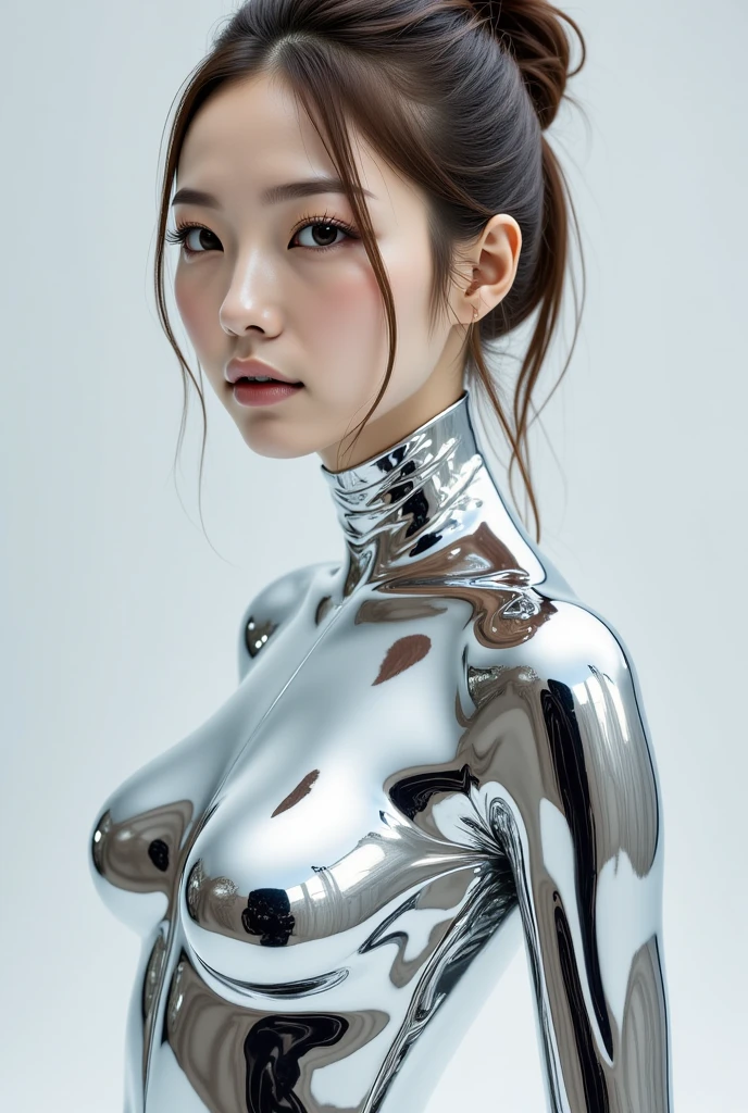 最high quality、high quality、Best image quality、8k、最High resolution、High resolution、最high quality、masterpiece、RAW Photos、whole body写真、Detailed and realistic human body、Detailed and realistic skin、Realistic face in every detail、Realistic reproduction of every detail、Detailed and realistic lips、Detailed and realistic teeth、Detailed and realistic ears、Detailed and realistic hair、Realistic reproduction of every detail、Realistic fingers in every detail、(Beautiful Hands、thumb1reference4)、Realistic feet down to the last detail、Realistic feet down to the last detail、Realistic breasts down to the last detail、((Beautiful Japanese Girl))、(Japanese Model), (Japanese women)、((18 year old beautiful girl))、(Black Hair)、(Random Hairstyles)、((whole body))、((Upward beautiful breasts))、(Slim and perfect body)、(whole body光沢肌、Fair skin)、Detailed and realistic human body、Detailed and realistic skin、Realistic face in every detail、Detailed and realistic weapons、Realistic fingers in every detail、Detailed realistic feet、Realistic breasts down to the last detail、Soft natural light、The interior of a medieval European-style mansion、Interior decorated with artwork from the 1690s、 Inside a 1600s mansion、Classic Bedroom、Complex room、Classic interior、(A metallic liquid that reflects light)、(Mirror Metal Liquid)、(Mirror-finished metal liquid)、((Mirror Metallic(Apply metallic liquid to the entire skin))、((Mirror-finished metal liquid(You can clearly see the body line))