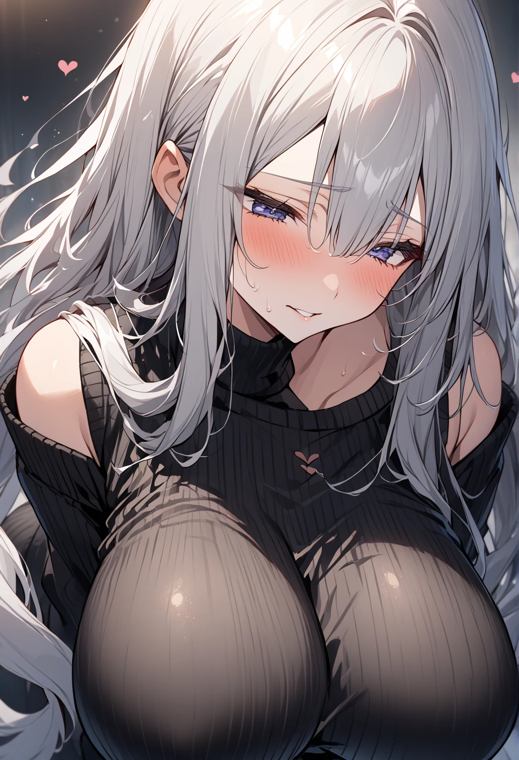 ((NSFW:1.4)) ((highest quality、High resolution、ultra detailed face, 8K、masterpiece:1.8))、dynamic angle、full body view 、wallpaper、1 girl、unparalleled beauty、ultimate beauty、super detailed face、delicate eyes、blue eyes, seductive smile、sexy look、shirtlift tease, looking at the camera、Depth of bounds written、light particles、side light、ponytail、silver hair、white hoodie、black panties, cute panties, cropped hoodie underboob, Exposed underboob, (huge breasts:1.4), white stockings, Sneakers、slim、slender、Street park ,