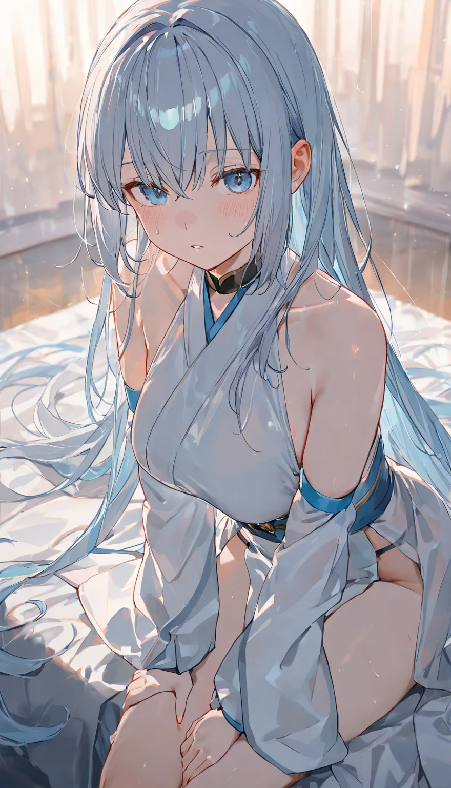 background is black、Draw an elegant cat profile with smooth white lines、Sapphire Blue Eyes、detailed、Draw the eyelashes with a few white lines、Draw a beard with a few white lines