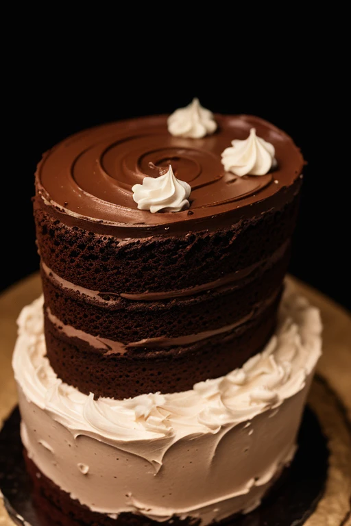 cinematic still-frame chocolate, chocolate cake ,deep dark background,High quality photos,Wet texture,Icing ,studio photo,slice,shallowdepthoffield,Vignette,Very meticulous,High budget,Bokeh,Movie widescreen,gloomily,epic,opulent,cinematic grain,grain sense