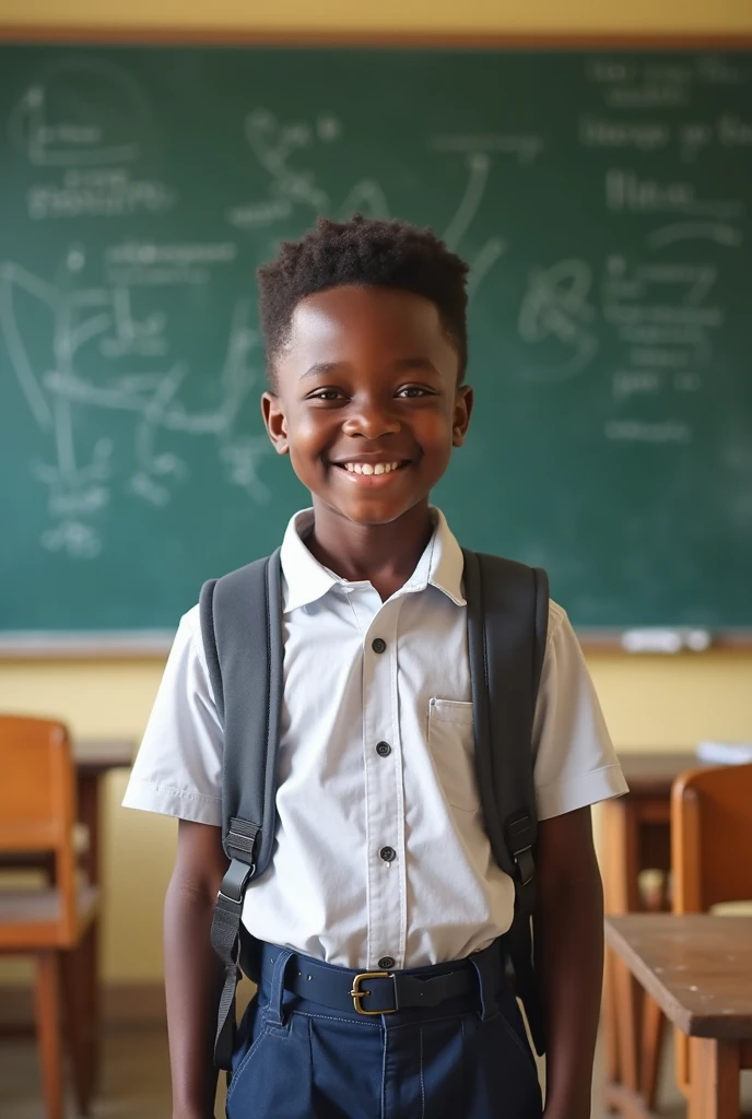 African male child with tie at school