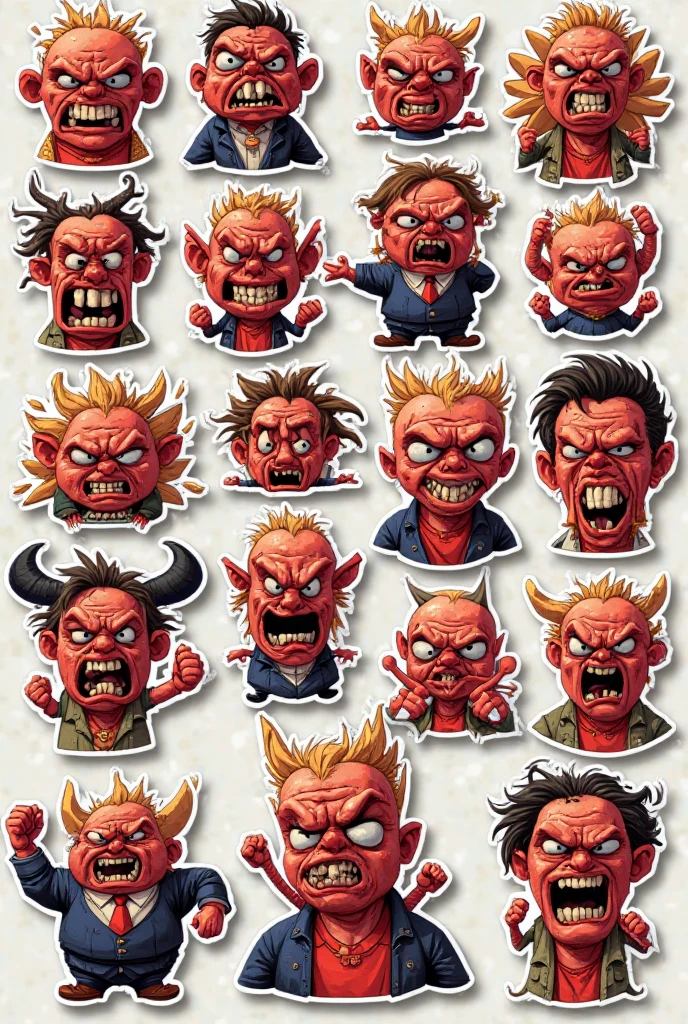 Create emoticons of different expressions in cartoon Zombie Man Zombie Man 16Gestures 16Emotions 16Emojis 16Stickers White Background